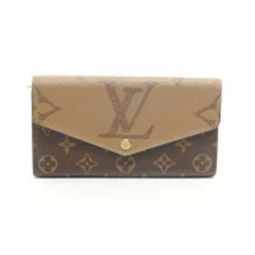 Louis Vuitton Monogram Reverse Giant Canvas Portefeuille Sarah Long Wallet Brown